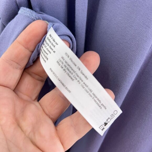 Eileen Fisher System Blouse Women's Size Large Blue Long Sleeve Relaxed Stretchy - Picture 10 of 10